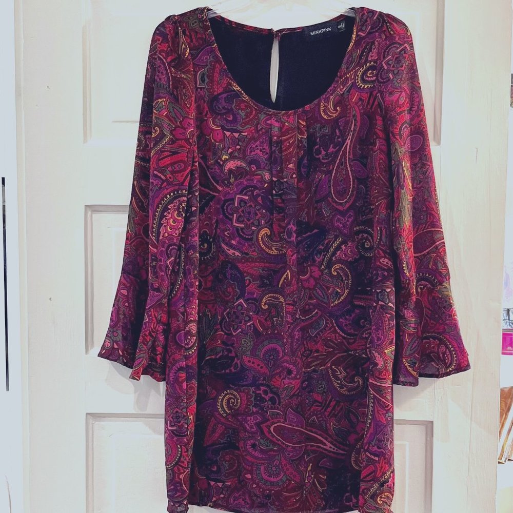 MINKPINK Paisley Mini Dress, Size Small